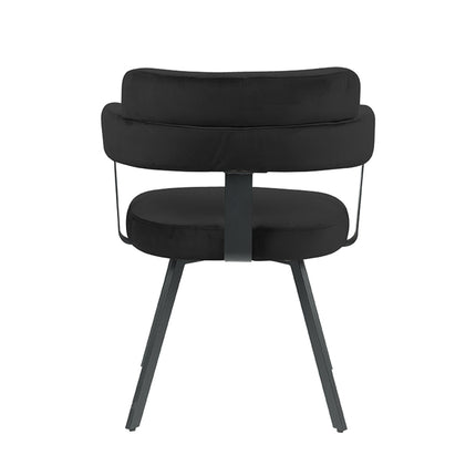 LABEL51 - Eetkamerstoel Bardio 62x57x79 cm - Zwart Fluweel | Zwart Metaal