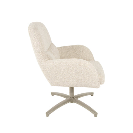 LABEL51 - Draaifauteuil Chill Zone 68x73x90 cm - Naturel Royal Boucle | Taupe Metaal