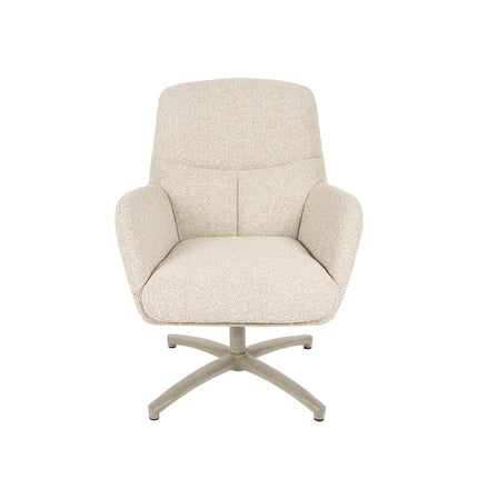 LABEL51 - Draaifauteuil Chill Zone 68x73x90 cm - Naturel Royal Boucle | Taupe Metaal