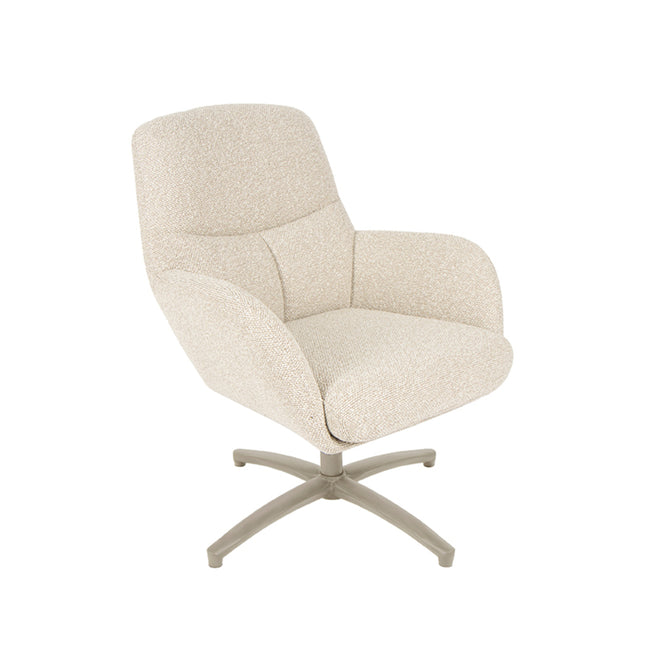 LABEL51 - Draaifauteuil Chill Zone 68x73x90 cm - Naturel Royal Boucle | Taupe Metaal