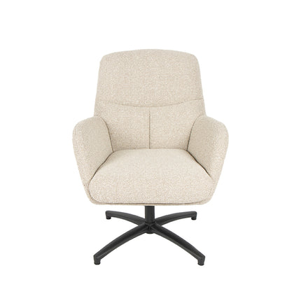 LABEL51 - Draaifauteuil Chill Zone 68x73x90 cm - Naturel Royal Boucle | Zwart Metaal