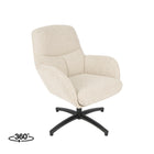 LABEL51 - Draaifauteuil Chill Zone 68x73x90 cm - Naturel Royal Boucle | Zwart Metaal