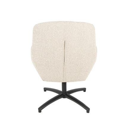 LABEL51 - Draaifauteuil Chill Zone 68x73x90 cm - Naturel Royal Boucle | Zwart Metaal
