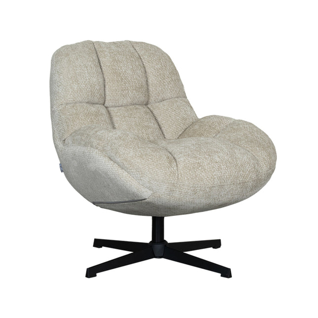 LABEL51 - Draaifauteuil Huxley 76x86x92 cm - Mushroom Elite | Zwart Metaal