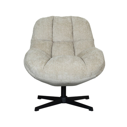 LABEL51 - Draaifauteuil Huxley 76x86x92 cm - Mushroom Elite | Zwart Metaal
