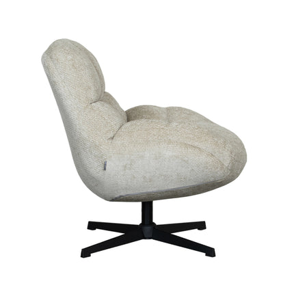 LABEL51 - Draaifauteuil Huxley 76x86x92 cm - Mushroom Elite | Zwart Metaal