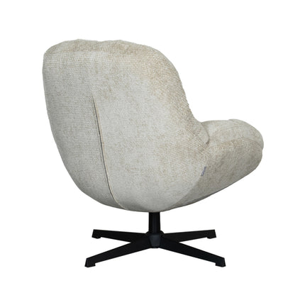 LABEL51 - Draaifauteuil Huxley 76x86x92 cm - Mushroom Elite | Zwart Metaal