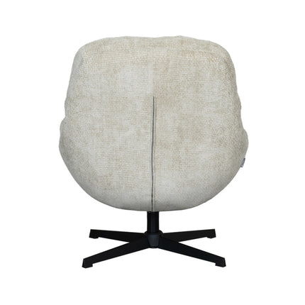 LABEL51 - Draaifauteuil Huxley 76x86x92 cm - Mushroom Elite | Zwart Metaal