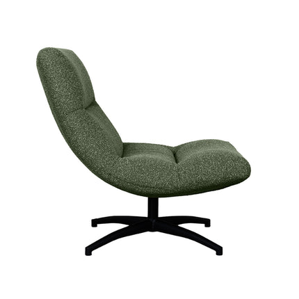 LABEL51 - Draaifauteuil Calix 77x93x88 cm - Forest Royal Boucle | Zwart Metaal