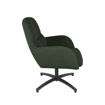 LABEL51 - Draaifauteuil Chill Zone 68x73x90 cm - Forest Royal Boucle | Zwart Metaal