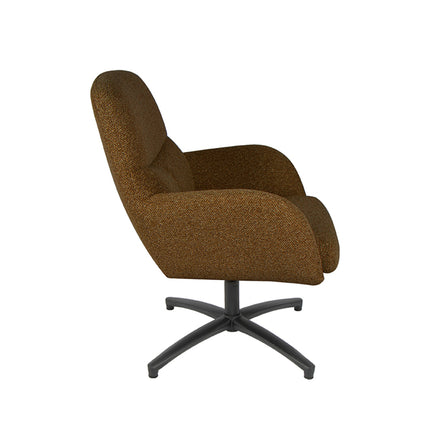 LABEL51 - Draaifauteuil Chill Zone 68x73x90 cm - Coral Royal Boucle | Zwart Metaal