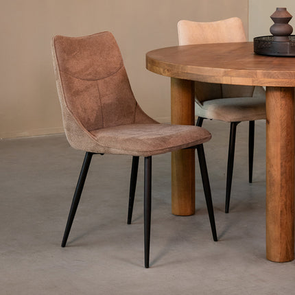 LABEL51 - Eetkamerstoel Riv 47x59x88 cm - Clay Cato | Zwart Metaal