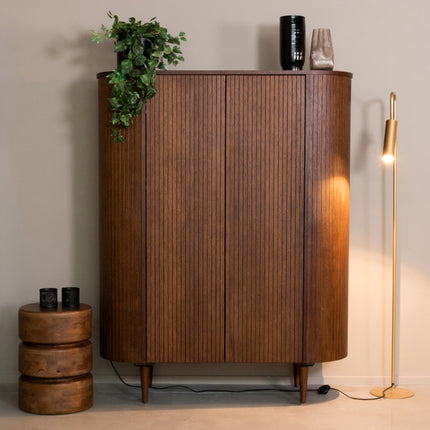 LABEL51 - Hoge Kast Oliva 125x47x158 cm - Walnoot Eiken