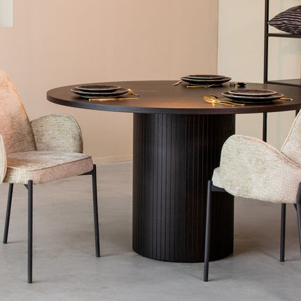 LABEL51 - Eettafel Oliva 130x130x75 cm - Zwart Eiken