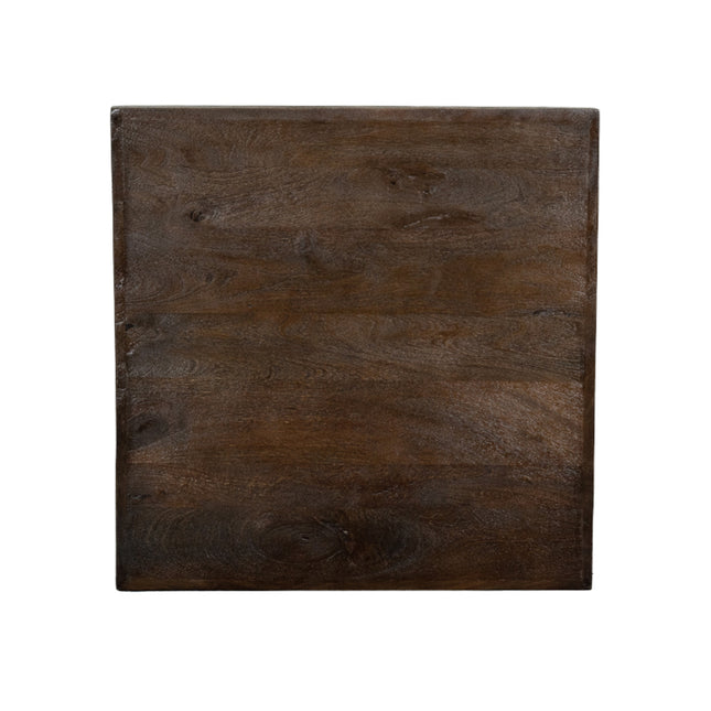 LABEL51 - Restaurant-/Bartafelblad Vierkant Straight Edge 70x70 cm - Espresso Gezandstraald Mangohout