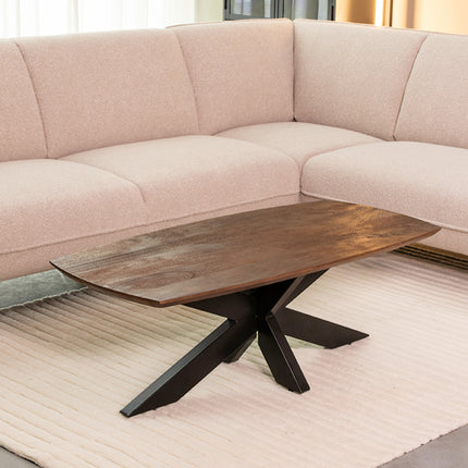 LABEL51 - Salontafel Zane 120x56x40 cm - Espresso Mangohout | Zwart Metaal