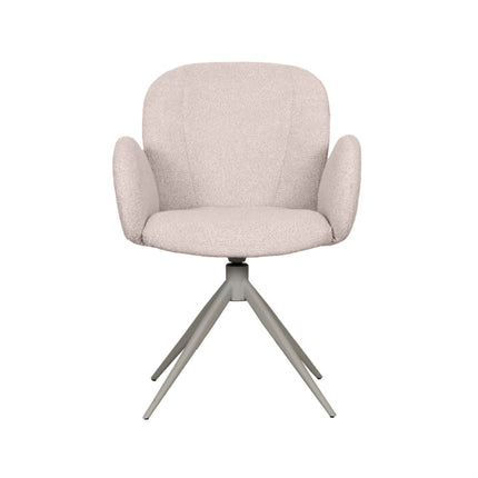 LABEL51 - Eetkamerstoel Kimball 59x61x86 cm - Naturel Boucle | Taupe Metaal