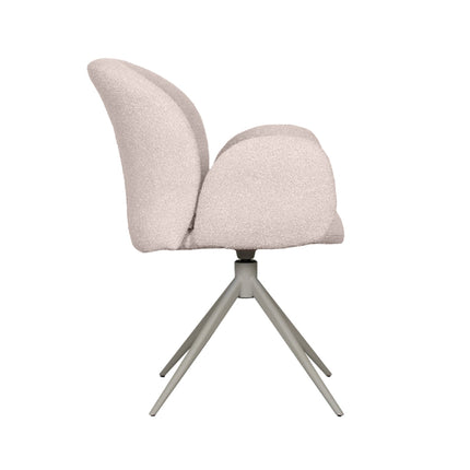 LABEL51 - Eetkamerstoel Kimball 59x61x86 cm - Naturel Boucle | Taupe Metaal