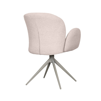 LABEL51 - Eetkamerstoel Kimball 59x61x86 cm - Naturel Boucle | Taupe Metaal