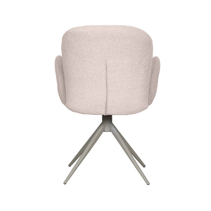 LABEL51 - Eetkamerstoel Kimball 59x61x86 cm - Naturel Boucle | Taupe Metaal