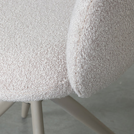LABEL51 - Eetkamerstoel Kimball 59x61x86 cm - Naturel Boucle | Taupe Metaal
