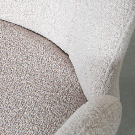LABEL51 - Eetkamerstoel Kimball 59x61x86 cm - Naturel Boucle | Taupe Metaal