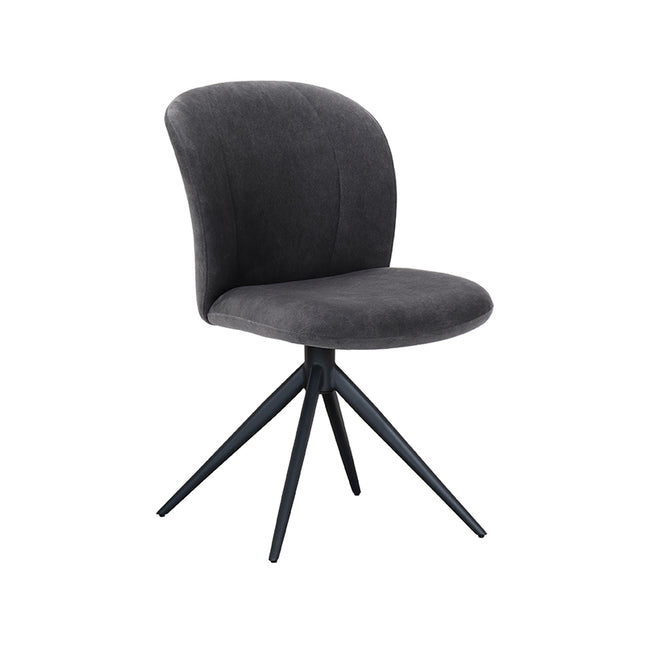 LABEL51 - Eetkamerstoel Kimo 49x62x85 cm - Antraciet Cosmo | Zwart Metaal
