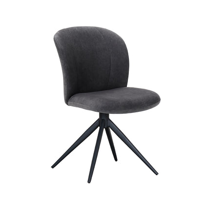 LABEL51 - Eetkamerstoel Kimo 49x62x85 cm - Antraciet Cosmo | Zwart Metaal