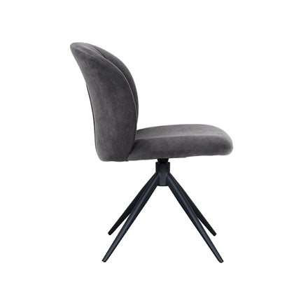 LABEL51 - Eetkamerstoel Kimo 49x62x85 cm - Antraciet Cosmo | Zwart Metaal