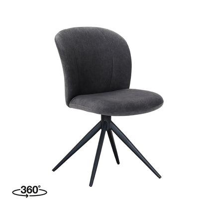 LABEL51 - Eetkamerstoel Kimo 49x62x85 cm - Antraciet Cosmo | Zwart Metaal