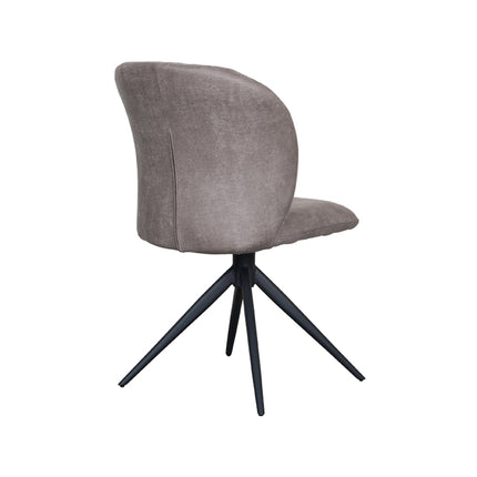 LABEL51 - Eetkamerstoel Kimo 49x62x85 cm - Taupe Micro Suede | Zwart Metaal
