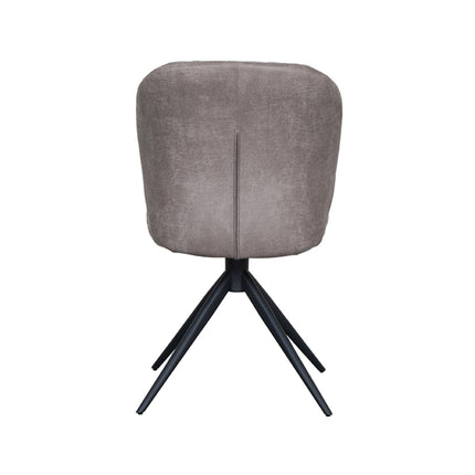 LABEL51 - Eetkamerstoel Kimo 49x62x85 cm - Taupe Micro Suede | Zwart Metaal