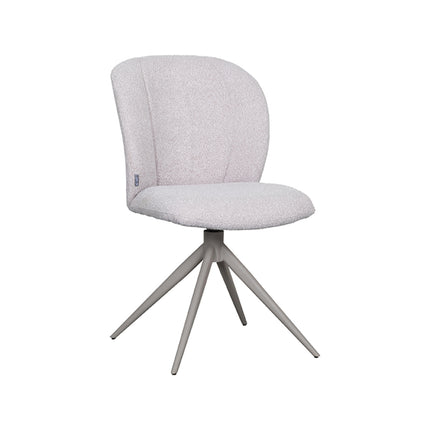 LABEL51 - Eetkamerstoel Kimo 49x62x85 cm - Naturel Boucle | Taupe Metaal