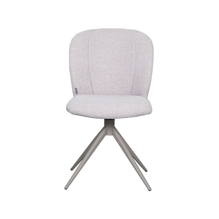 LABEL51 - Eetkamerstoel Kimo 49x62x85 cm - Naturel Boucle | Taupe Metaal
