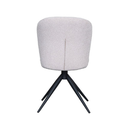 LABEL51 - Eetkamerstoel Kimo 49x62x85 cm - Naturel Boucle | Zwart Metaal
