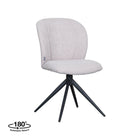 LABEL51 - Eetkamerstoel Kimo 49x62x85 cm - Naturel Boucle | Zwart Metaal