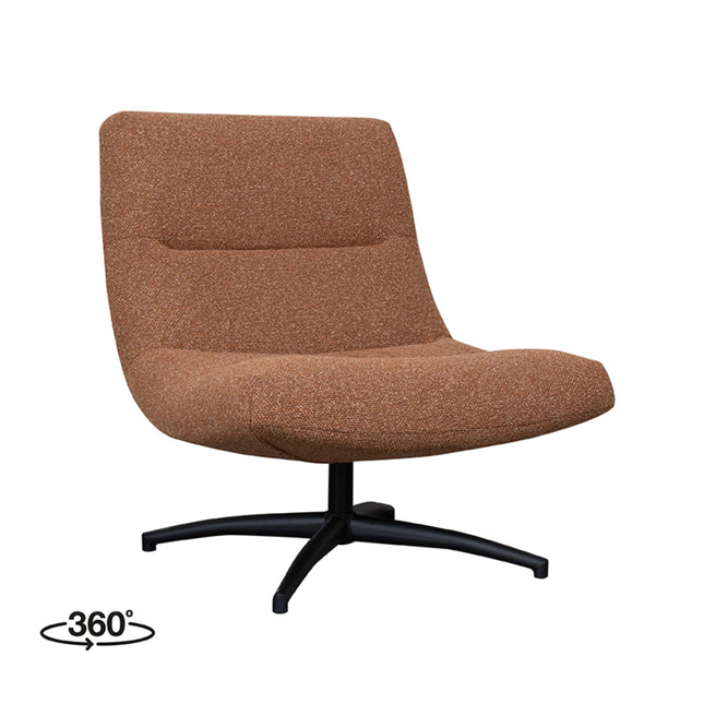 LABEL51 - Draaifauteuil Calix 77x93x88 cm - Coral Royal Boucle | Zwart Metaal