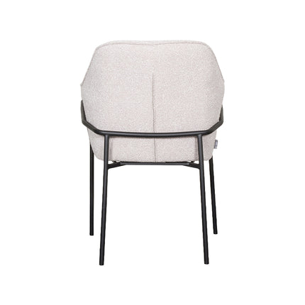 LABEL51 - Eetkamerstoel Dexter 66x62x85 cm - Naturel Boucle | Zwart Metaal