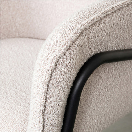 LABEL51 - Eetkamerstoel Dexter 66x62x85 cm - Naturel Boucle | Zwart Metaal