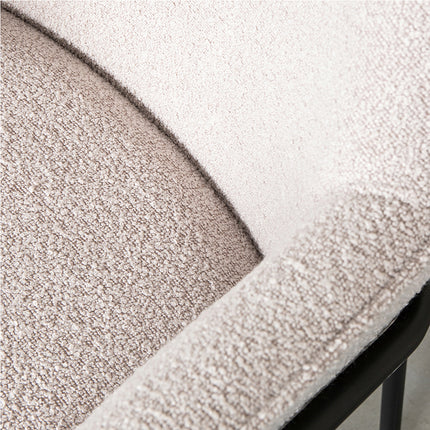 LABEL51 - Eetkamerstoel Dexter 66x62x85 cm - Naturel Boucle | Zwart Metaal