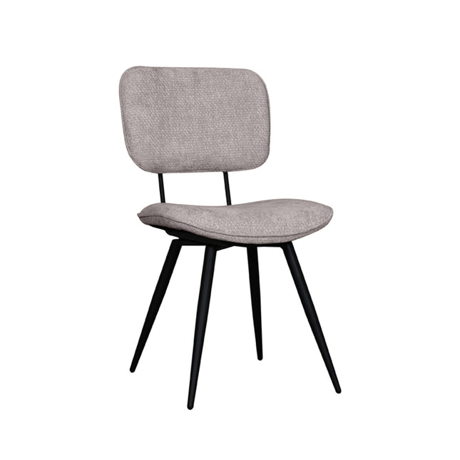 LABEL51 - Eetkamerstoel Liva 49x60x87 cm - Stone Elite | Zwart Metaal