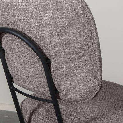 LABEL51 - Eetkamerstoel Liva 49x60x87 cm - Stone Elite | Zwart Metaal