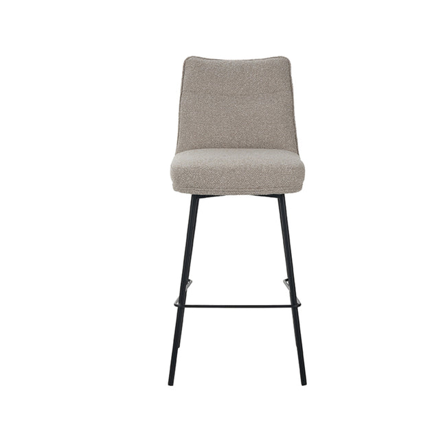 LABEL51 - Barkruk Lennon 46x55x96 cm - Naturel Royal Boucle | Zwart Metaal