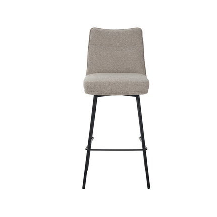 LABEL51 - Barkruk Lennon 46x55x96 cm - Naturel Royal Boucle | Zwart Metaal