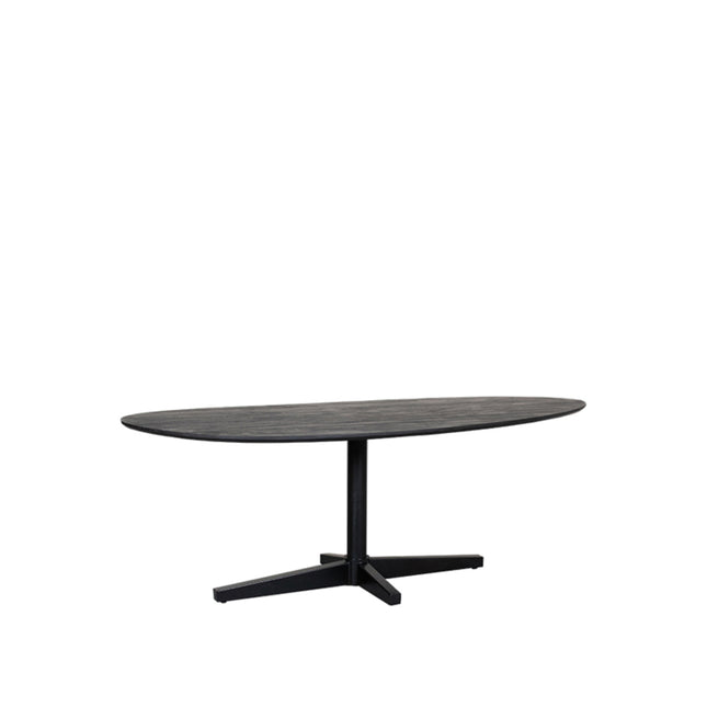 LABEL51 - Eettafel Rosie 180x100x76 cm - Zwart Mangohout | Zwart Metaal