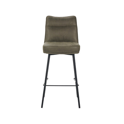 LABEL51 - Barkruk Lennon 46x55x107 cm - Moss Micro Suede | Zwart Metaal