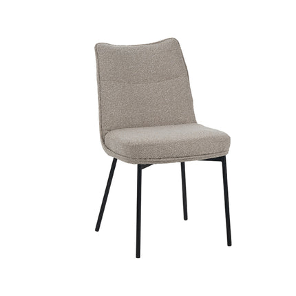 LABEL51 - Eetkamerstoel Lennon 50x65x89 cm - Naturel Royal Boucle | Zwart Metaal