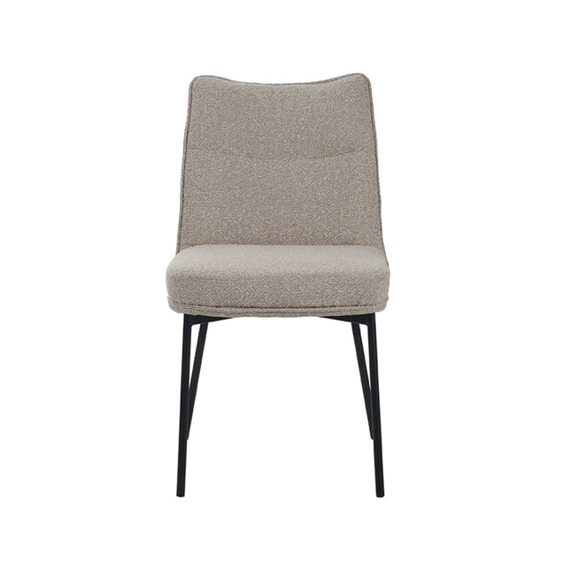 LABEL51 - Eetkamerstoel Lennon 50x65x89 cm - Naturel Royal Boucle | Zwart Metaal