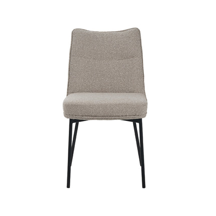 LABEL51 - Eetkamerstoel Lennon 50x65x89 cm - Naturel Royal Boucle | Zwart Metaal