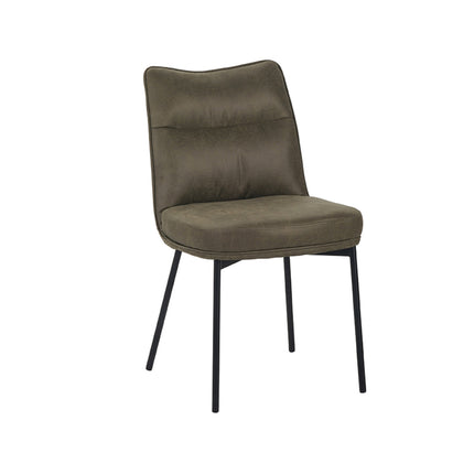 LABEL51 - Eetkamerstoel Lennon 50x65x89 cm - Moss Micro Suede | Zwart Metaal